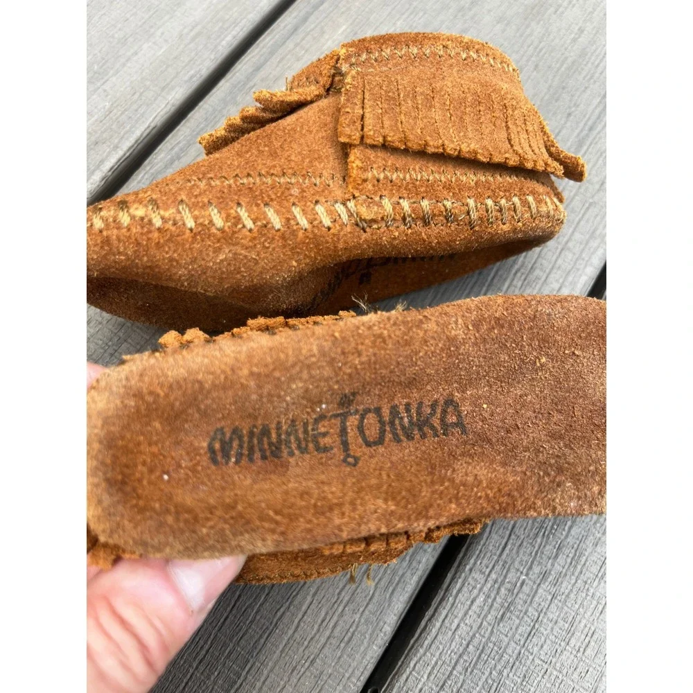 Minnetonka Kids Brown‎ Suede Fringe Moccasins Infant Size 3 1762 Booties
